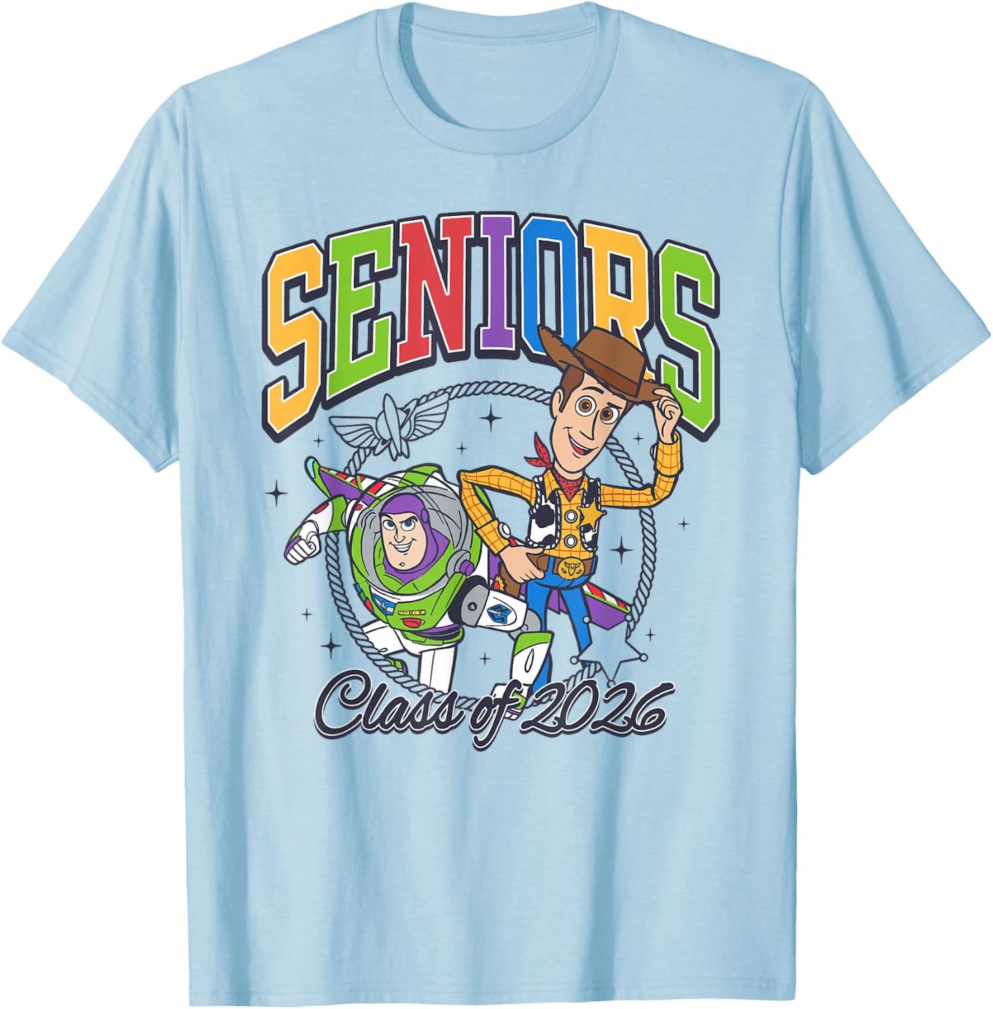 Disney Pixar Toy Story Graduation Seniors Class of 2026 T-Shirt - T-Shirt | Light Blue