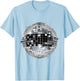 Discoball Vintage Retro House Disco Ball Cool Party , White T-Shirt - T-Shirt | Light Blue