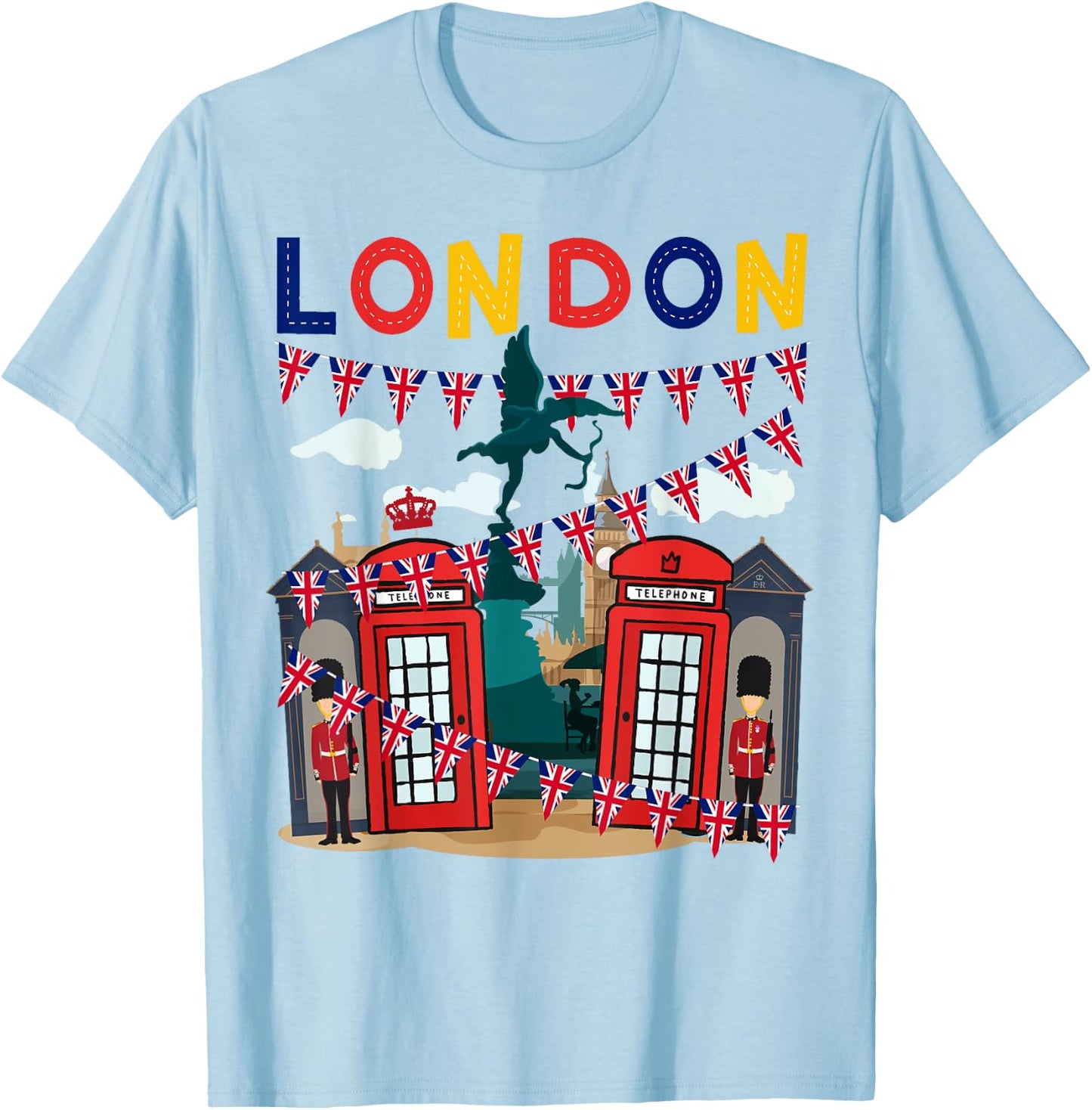 London Souvenirs Idea For Kids & British Memorabilia London T-Shirt - T-Shirt | Light Blue