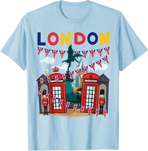 London Souvenirs Idea For Kids & British Memorabilia London T-Shirt - T-Shirt | Light Blue
