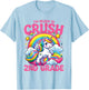 Crush 2nd Grade Unicorn Girls Teacher Back to School T-Shirt - T-Shirt | Light Blue