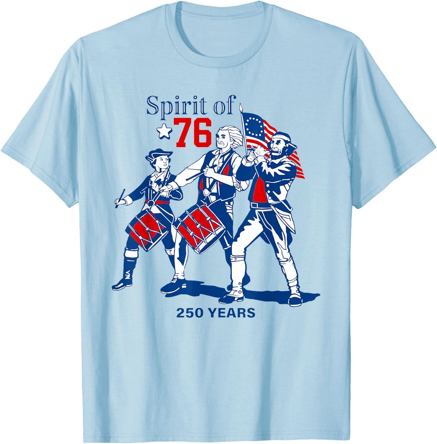 Spirit of 1776 250 Years Presidents 4th of July American USA T-Shirt - T-Shirt | Light Blue
