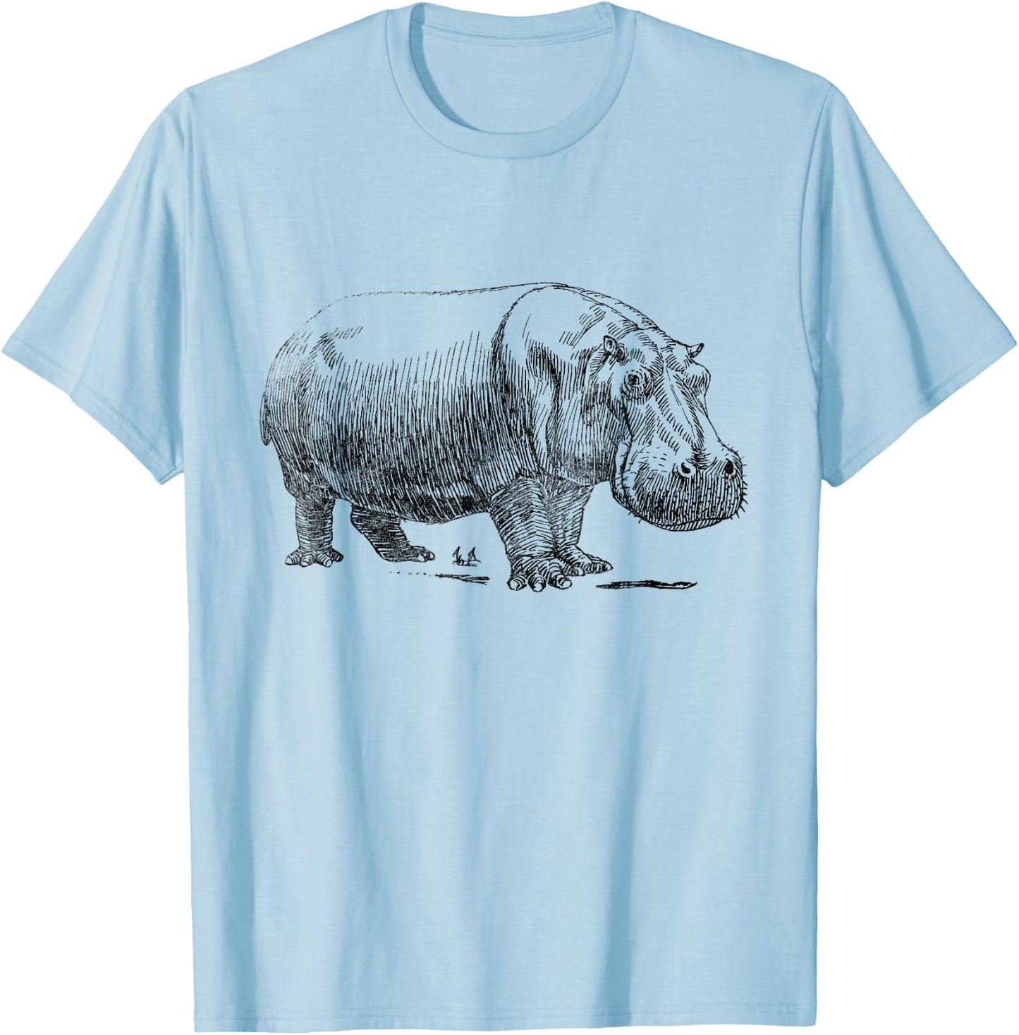 Love Heart Hippos Silhouette Hippo Spirit Animal T-Shirt - T-Shirt | Light Blue