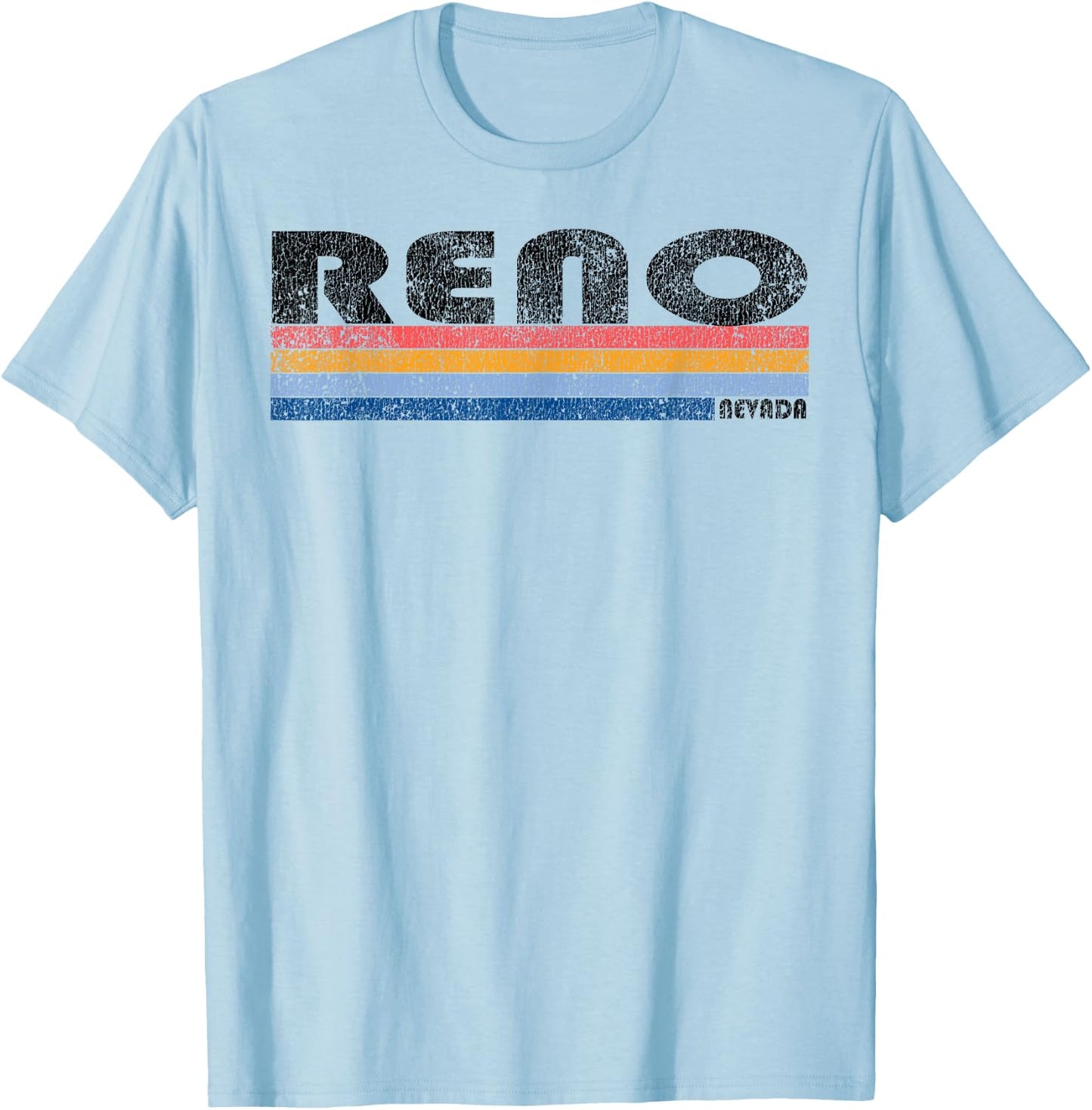 Vintage 1980s Style Reno Nevada T-Shirt - T-Shirt | Light Blue