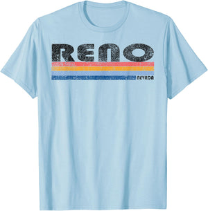 Vintage 1980s Style Reno Nevada T-Shirt - T-Shirt | Light Blue
