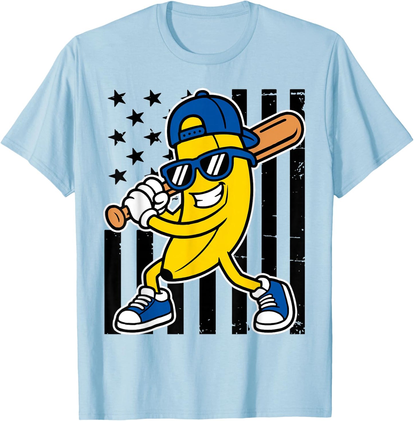 Banana Funny Cartoon Kids Youth Boys Girls T-Shirt - T-Shirt | Light Blue