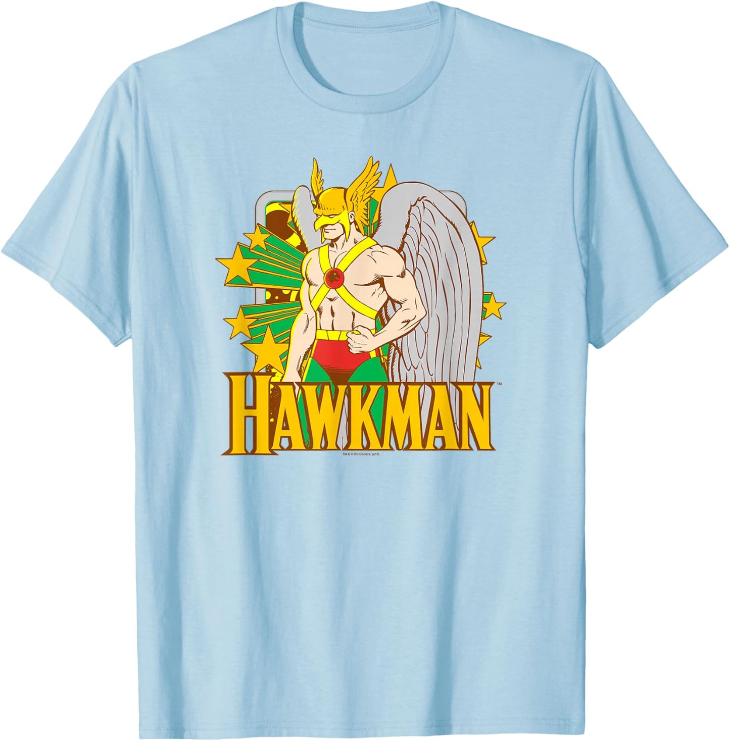 Justice League Hawkman Stars T-Shirt - T-Shirt | Light Blue