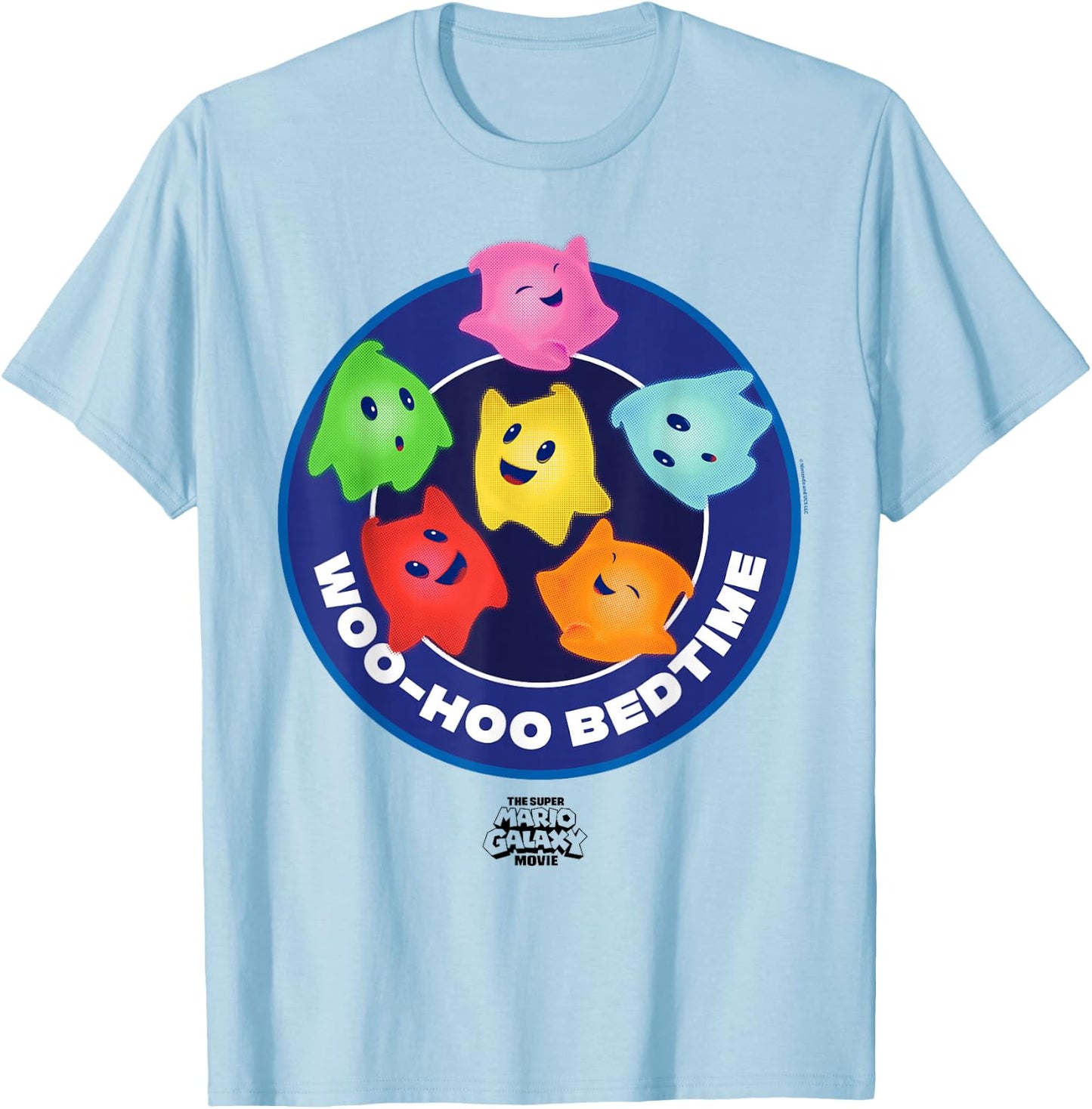 The Super Mario Galaxy Movie Lumas Woo-Hoo Bedtime T-Shirt - T-Shirt | Light Blue