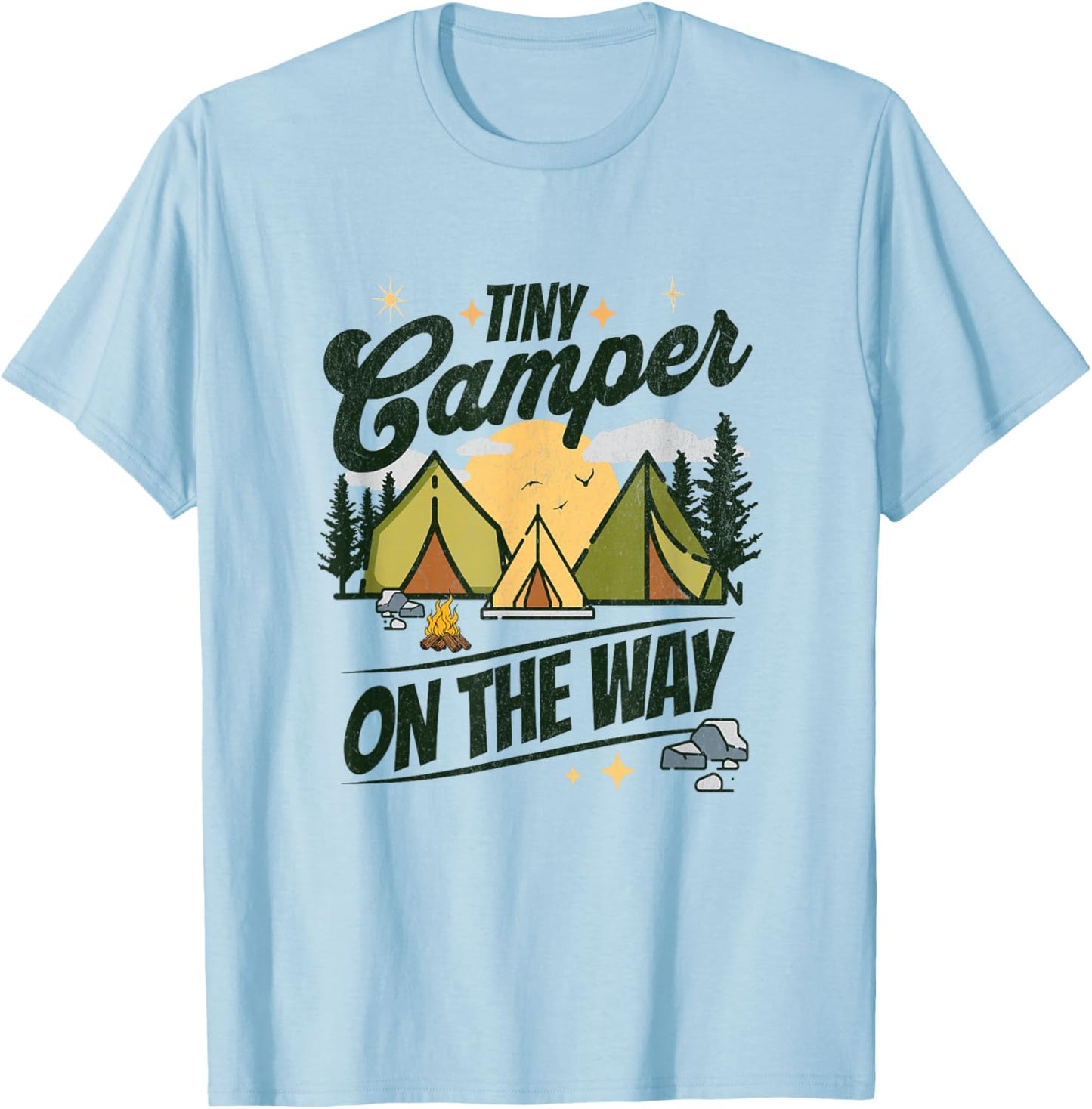 Tiny Camper On The Way camping lover pregnancy announcement T-Shirt - T-Shirt | Light Blue