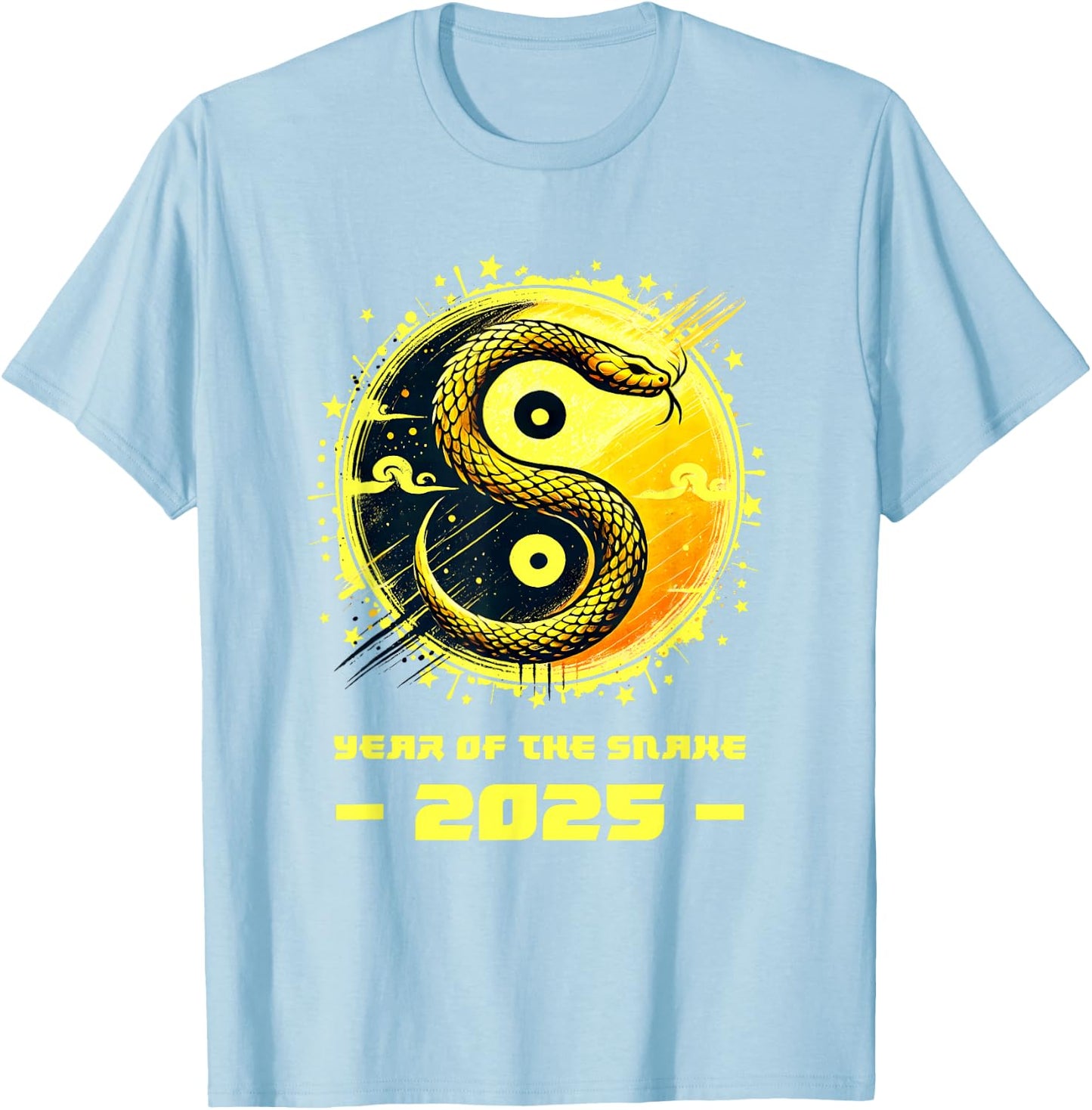 Year of Snake 2025 Chinese Zodiac Lunar New Year Zip T-Shirt - T-Shirt | Light Blue