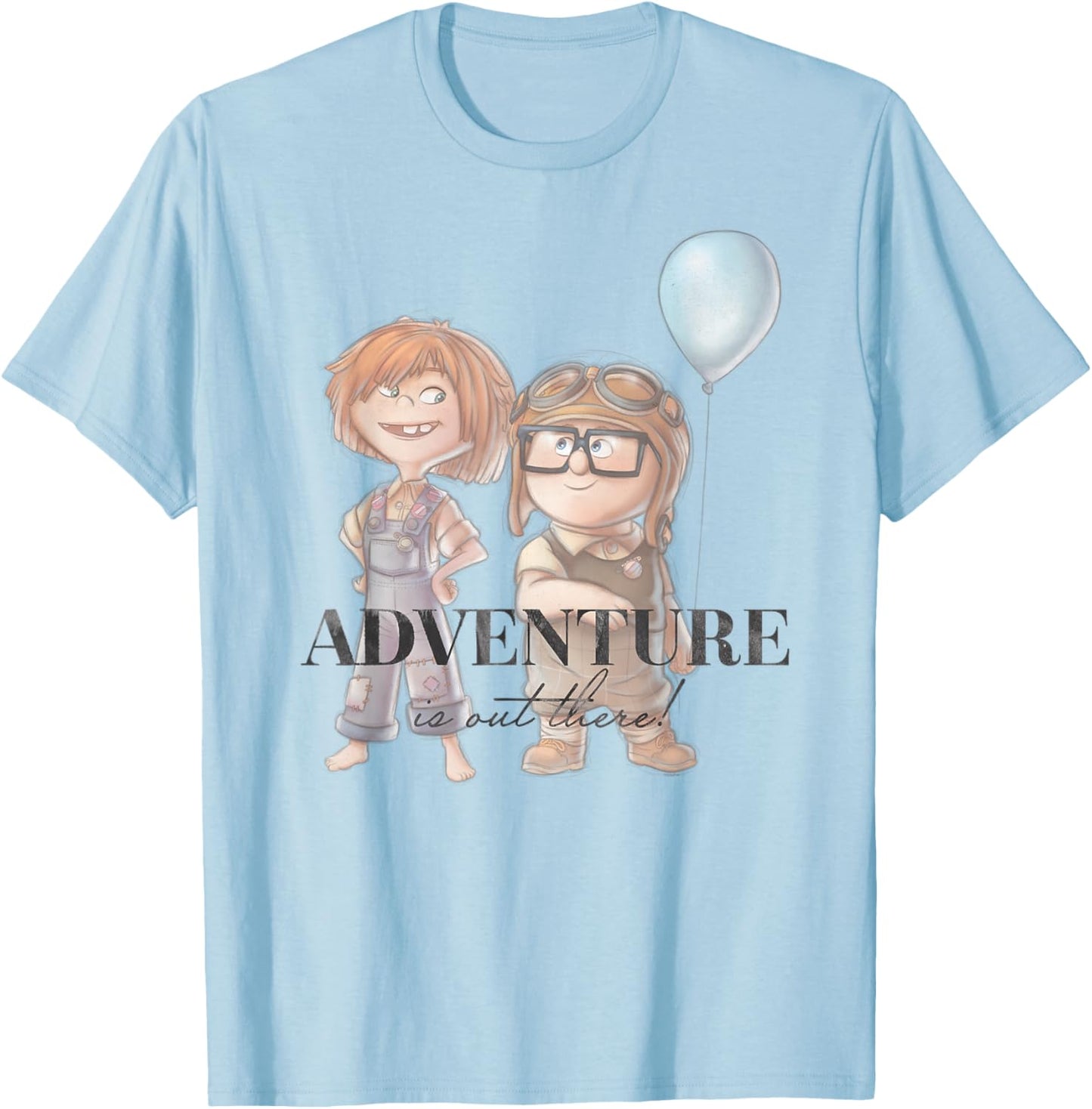 Disney 100 and Pixar's Up Carl Ellie Adventure is Out There T-Shirt - T-Shirt | Light Blue