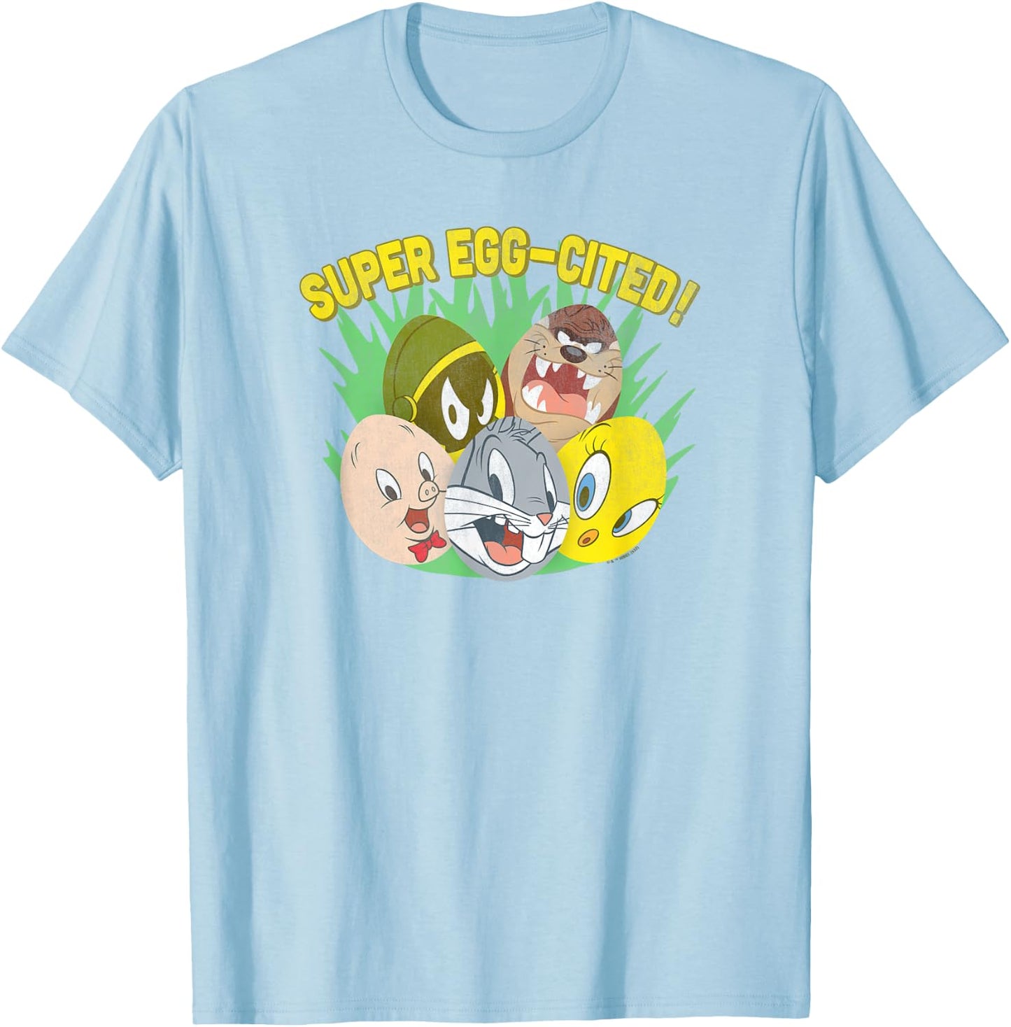 Looney Tunes Easter Super Egg-Cited! Spring Portraits T-Shirt - T-Shirt | Light Blue