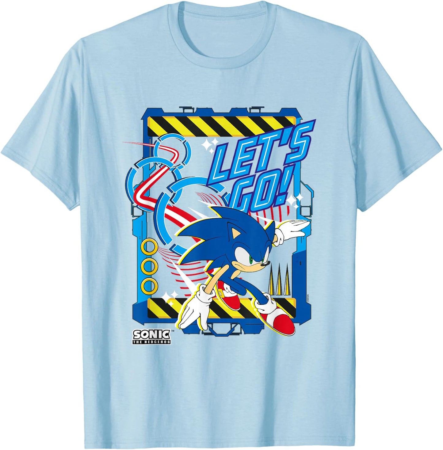 Sonic The Hedgehog Let's Go! Epic Obstacle Run Heroic Poster T-Shirt - T-Shirt | Light Blue