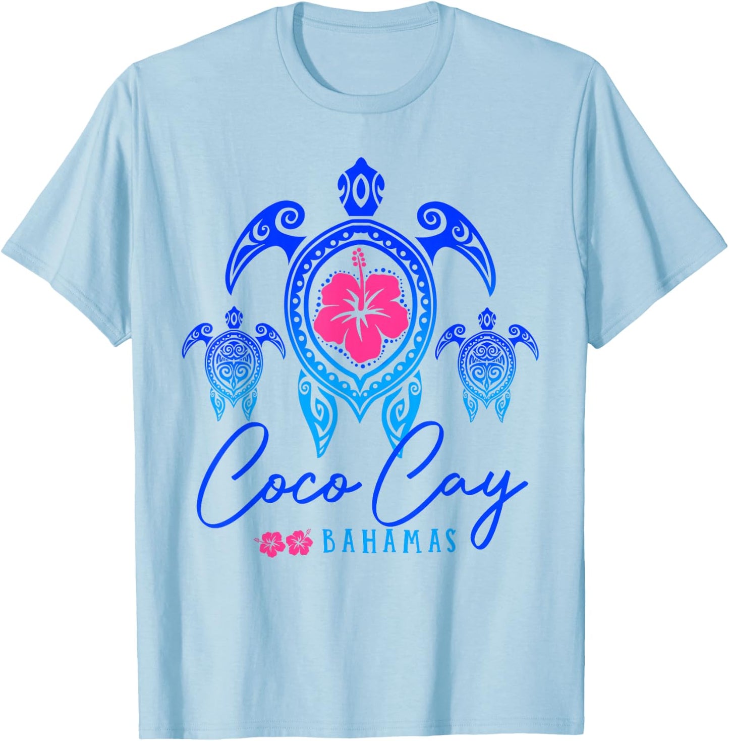 Coco Cay Bahamas Sea Turtle Bahamas Beach Vacation T-Shirt - T-Shirt | Light Blue