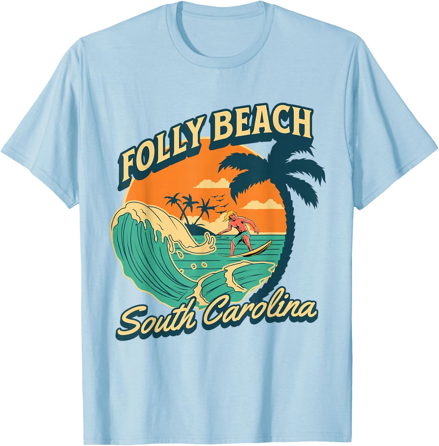 Folly Beach T-Shirt - T-Shirt | Light Blue