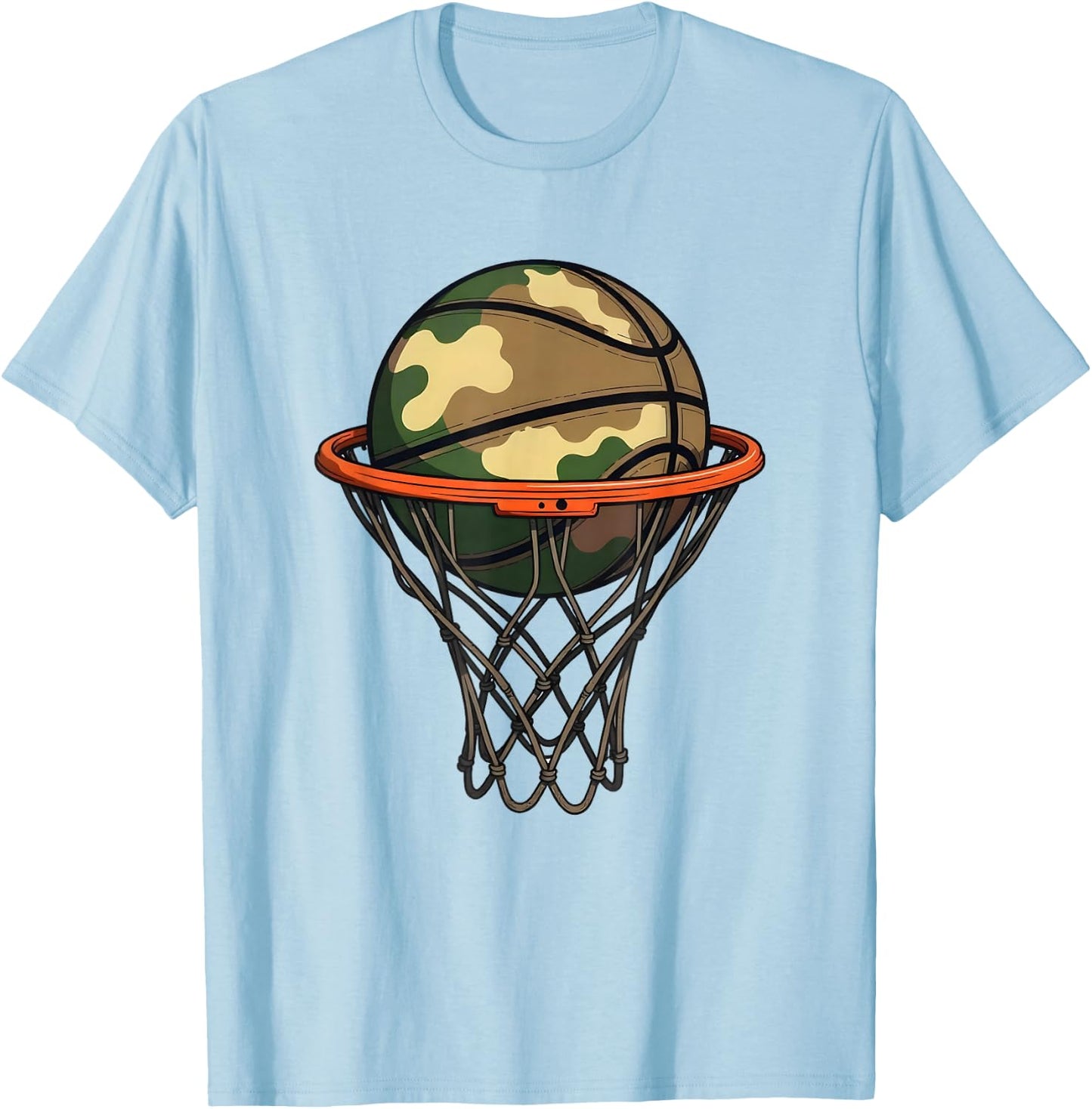 Camouflage Basketball - Camouflage Basketball Player , white, S T-Shirt - T-Shirt | Light Blue