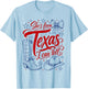 She's from Texas I Can Tell Retro Southern Cowgirl Girl T-Shirt - T-Shirt | Light Blue
