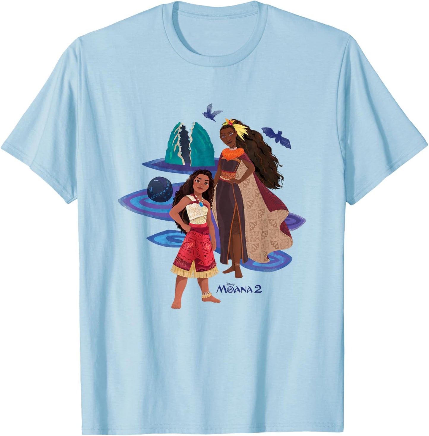 Disney Moana 2 Matangi Mysterious Oceania Group Shot , white, S T-Shirt - T-Shirt | Light Blue