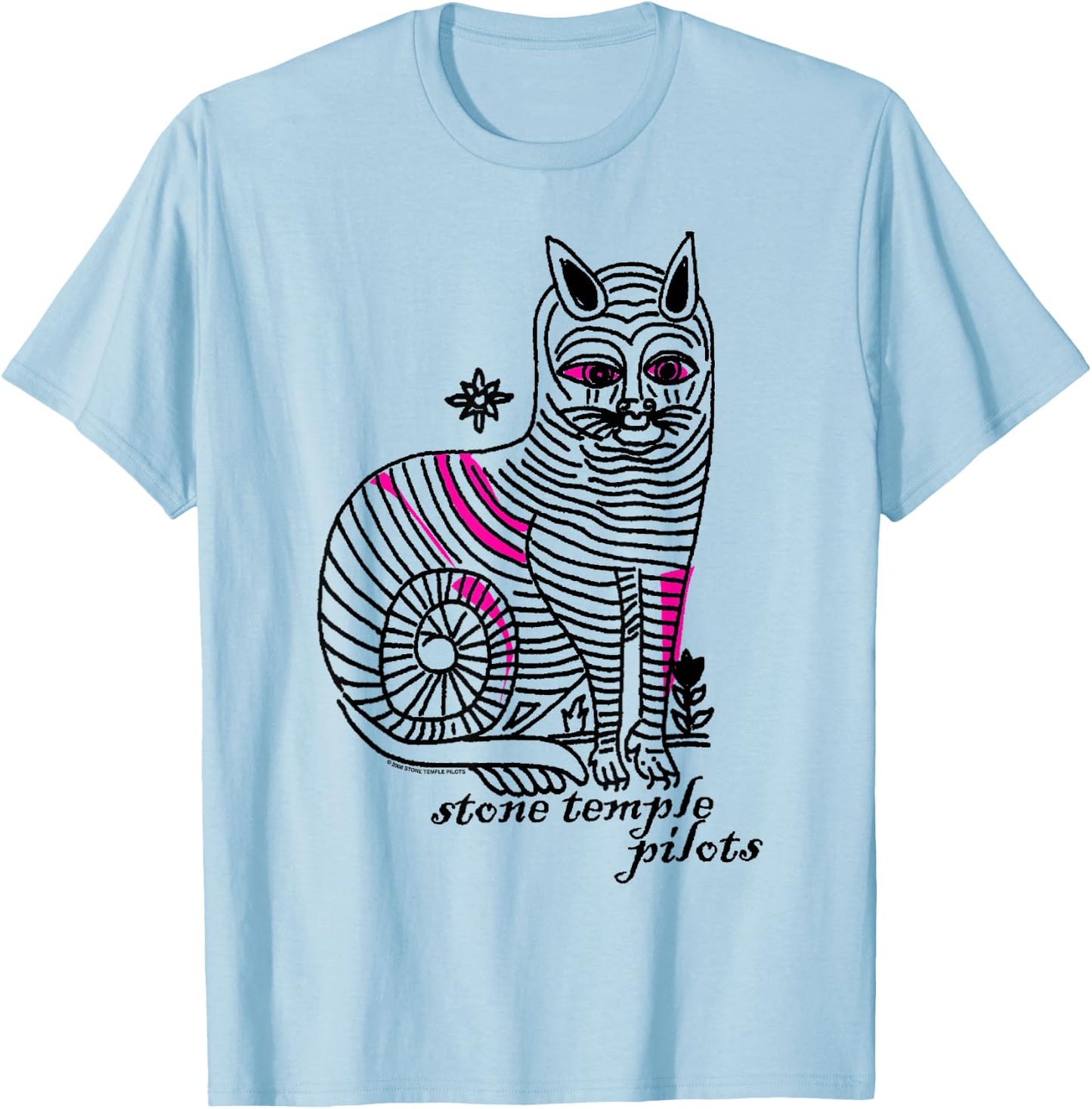 Stone Temple Pilots - Vintage Cat T-Shirt - T-Shirt | Light Blue