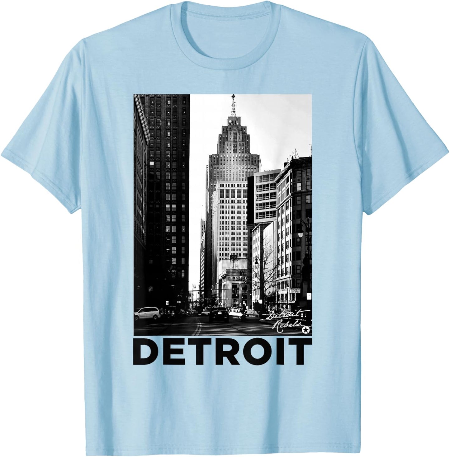 Detroit by Detroit Rebels Brand Detroit Apparel T-Shirt - T-Shirt | Light Blue