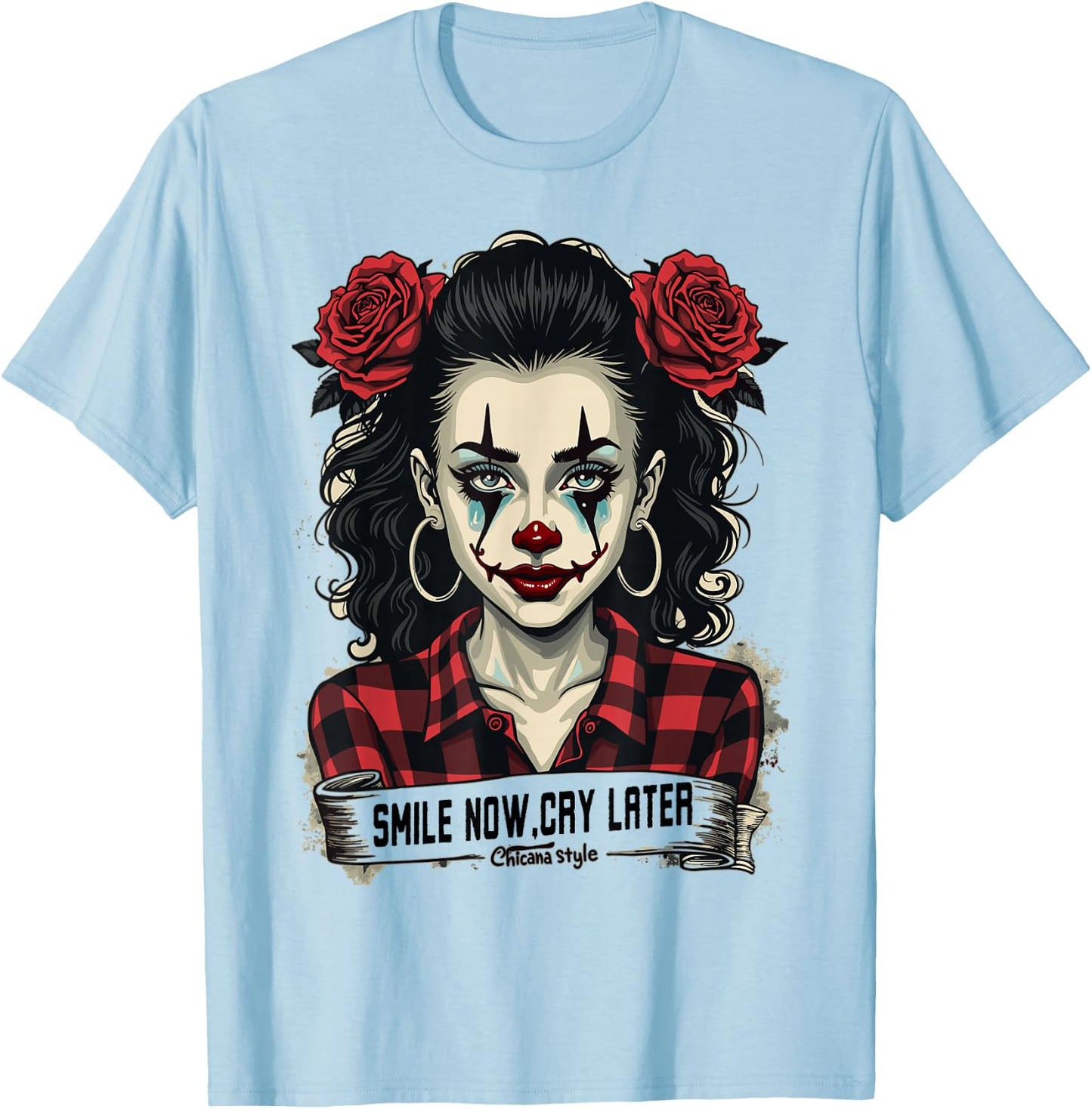 Chicana Style T-Shirt - T-Shirt | Light Blue