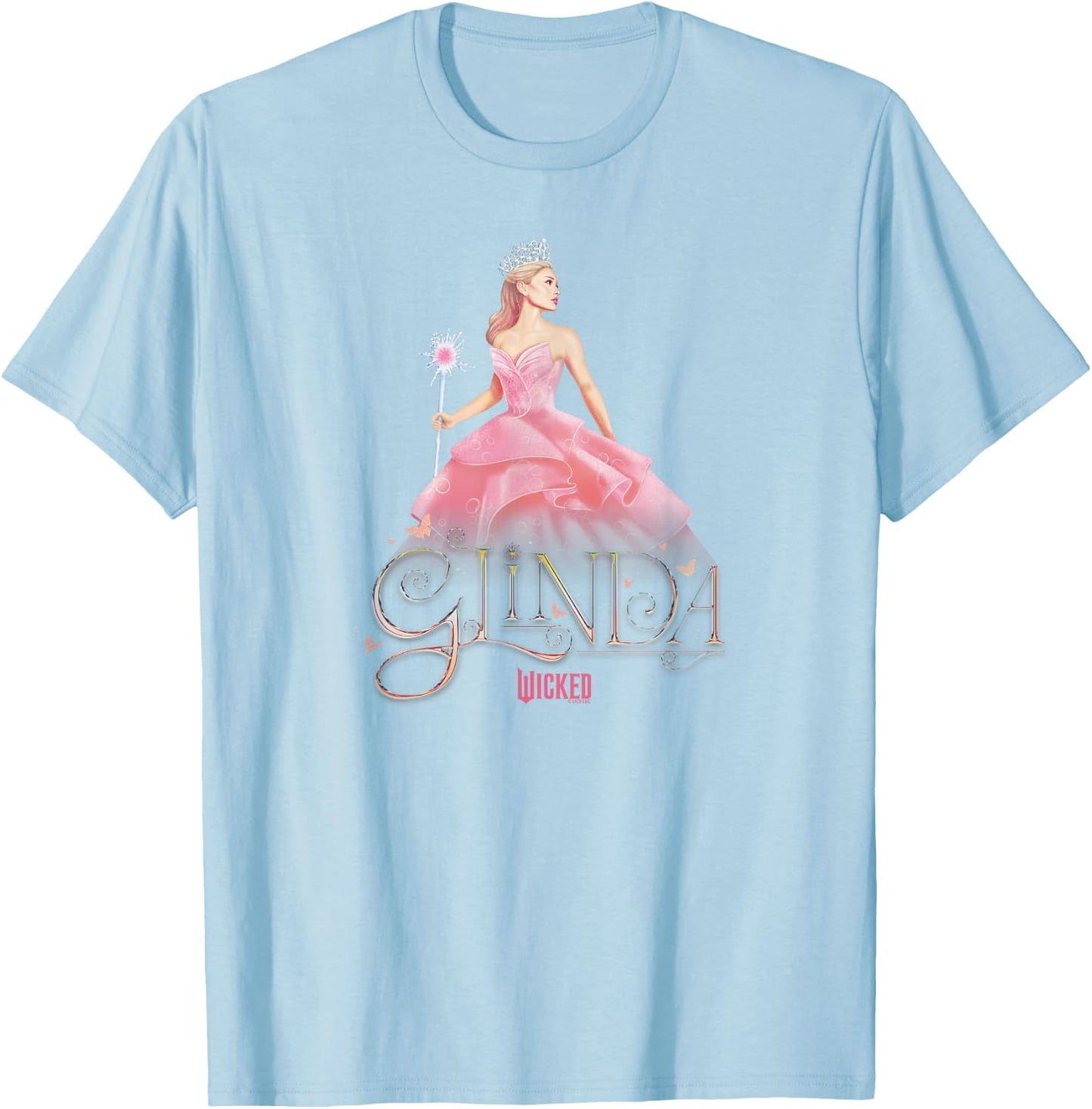 Wicked Glinda Elegant Pose , White T-Shirt - T-Shirt | Light Blue