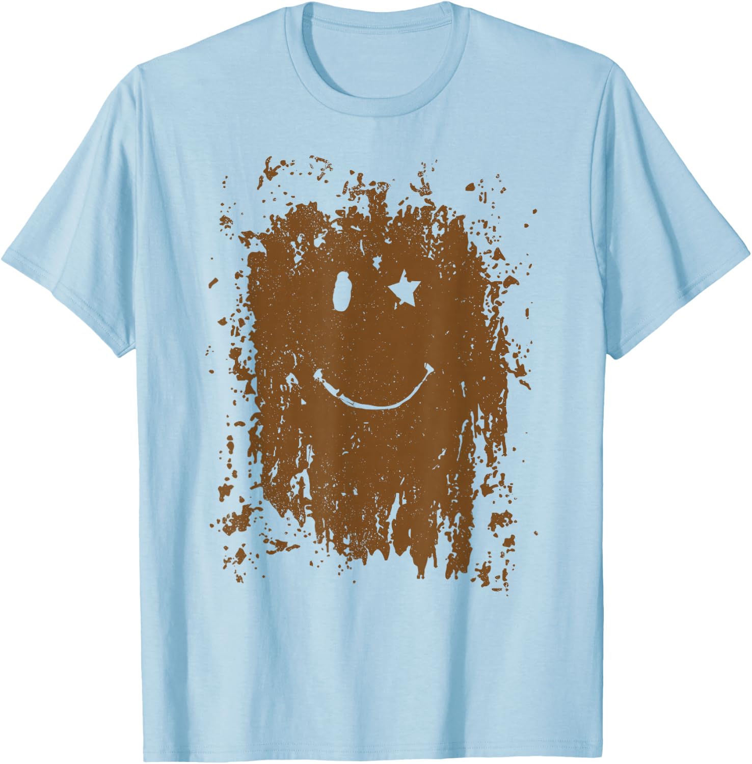 Funny Mud Splatter Face Cool Marathon and Mud Run T-Shirt - T-Shirt | Light Blue