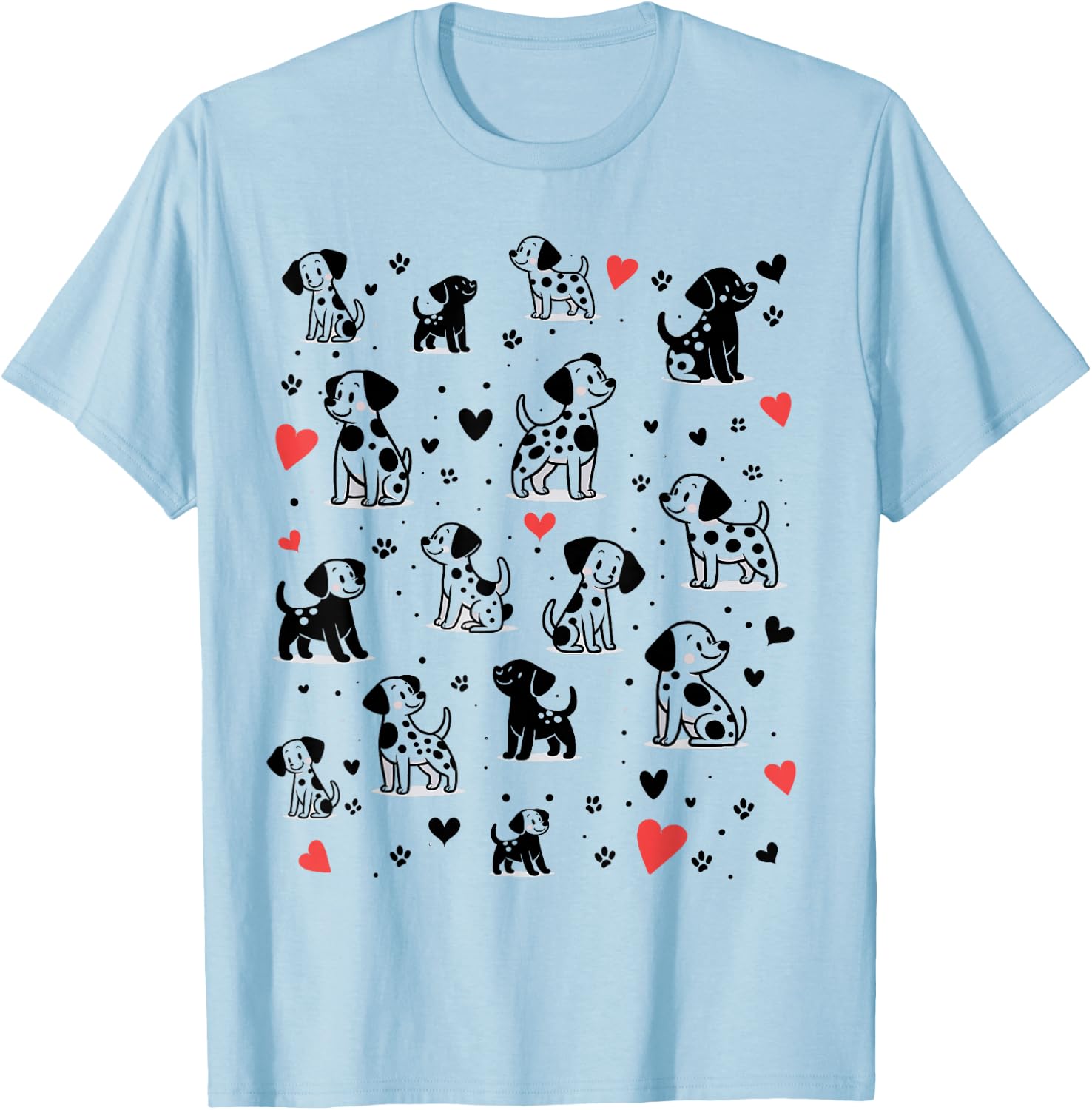 Spotted White With Black Polka Dots Dalmatian Puppies Kids T-Shirt - T-Shirt | Light Blue