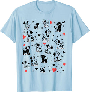 Spotted White With Black Polka Dots Dalmatian Puppies Kids T-Shirt - T-Shirt | Light Blue