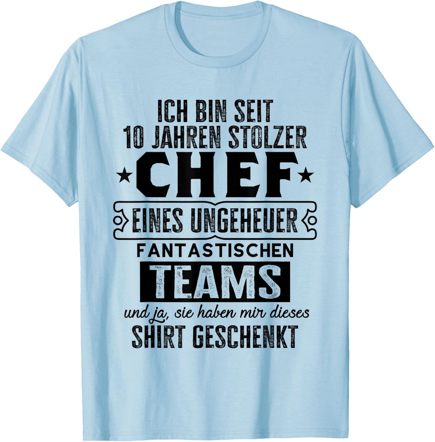 Service Anniversary & Company Anniversary Chef 10th Anniversary , White T-Shirt - T-Shirt | Light Blue
