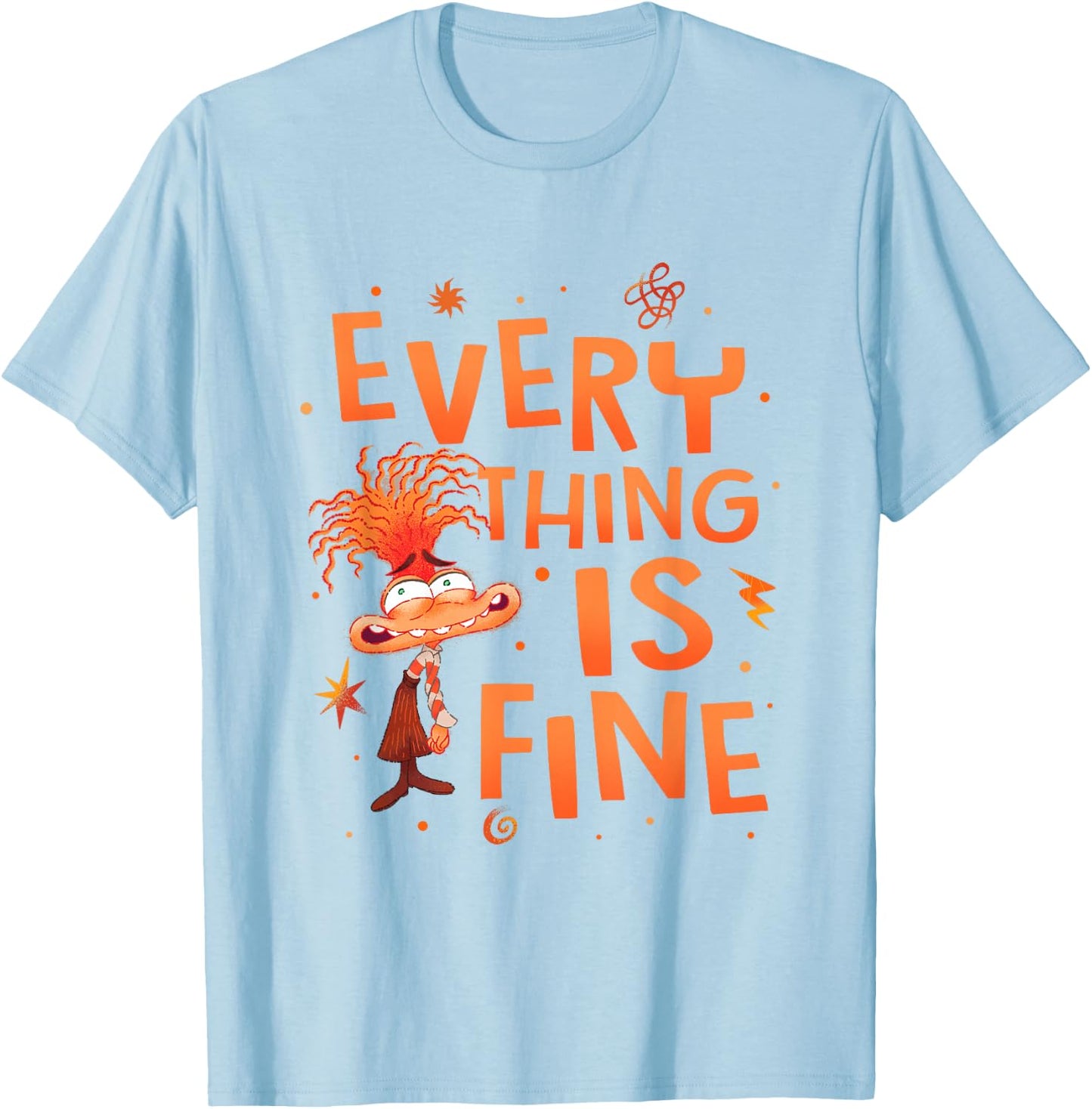 Disney Pixar Inside Out 2 Everything Is Fine Anxiety Logo , white, S T-Shirt - T-Shirt | Light Blue
