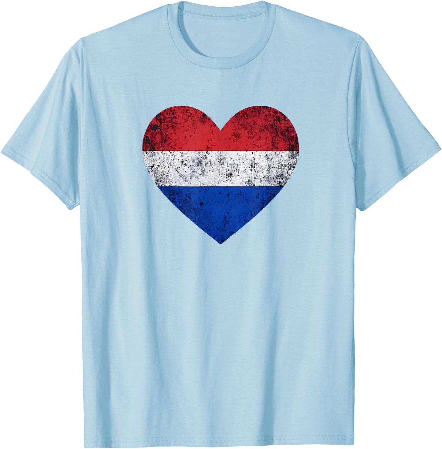 Pays-Bas Patriotiques Drapeau Néerlandais Cœur d'Amour T-Shirt - T-Shirt | Light Blue
