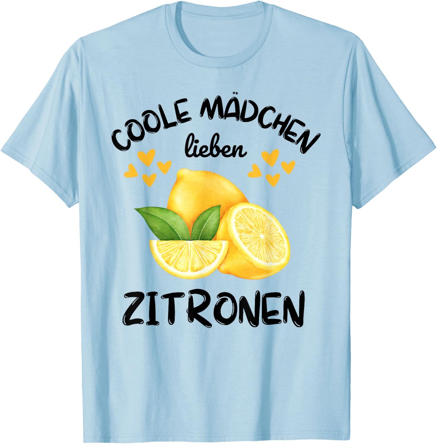 Summer Cool Girls Love Lemon , White T-Shirt - T-Shirt | Light Blue