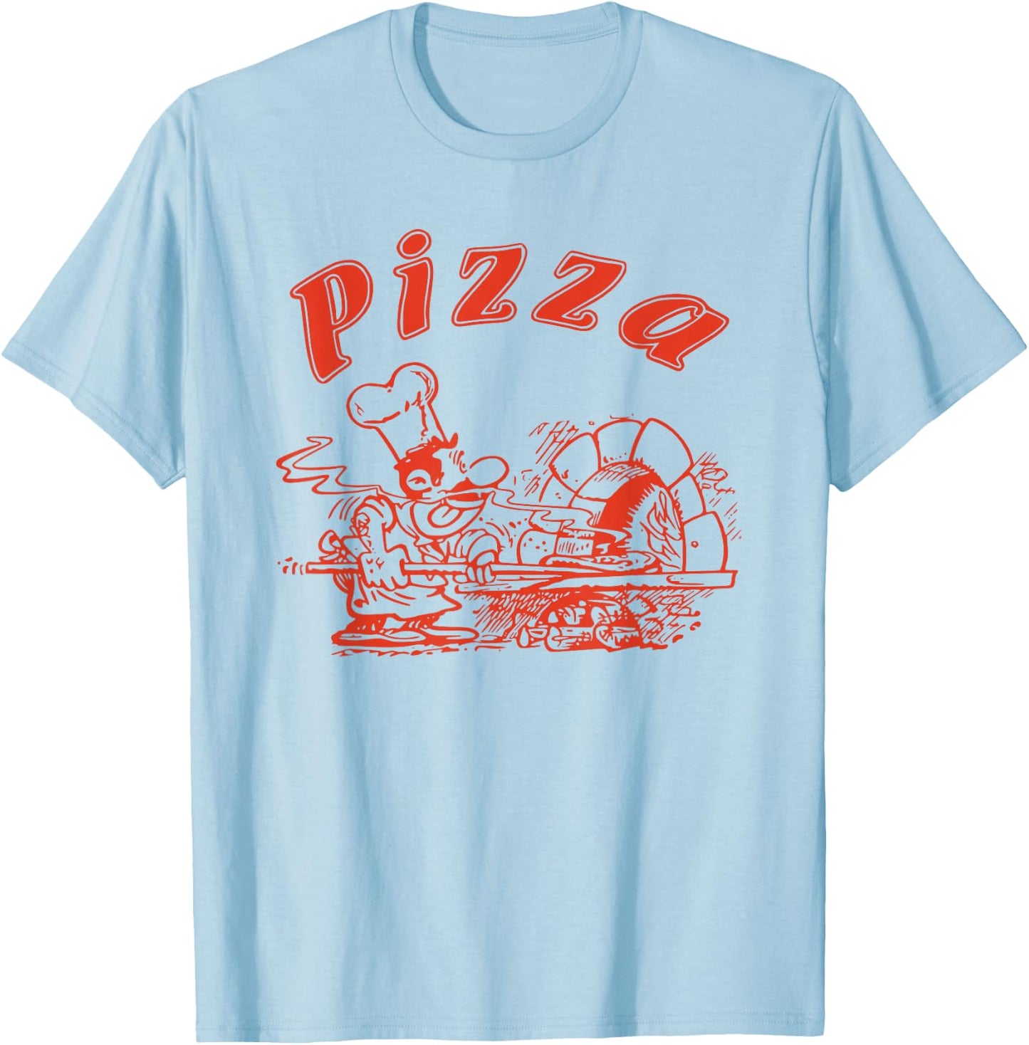 Pizza Logo Retro Italy as on the Box T-Shirt - T-Shirt | Light Blue