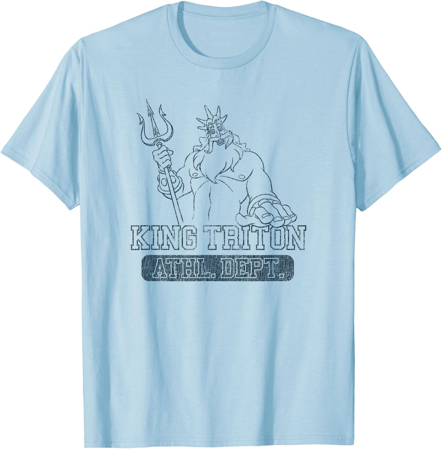 Disney The Little Mermaid King Triton Athletic Collegiate T-Shirt - T-Shirt | Light Blue