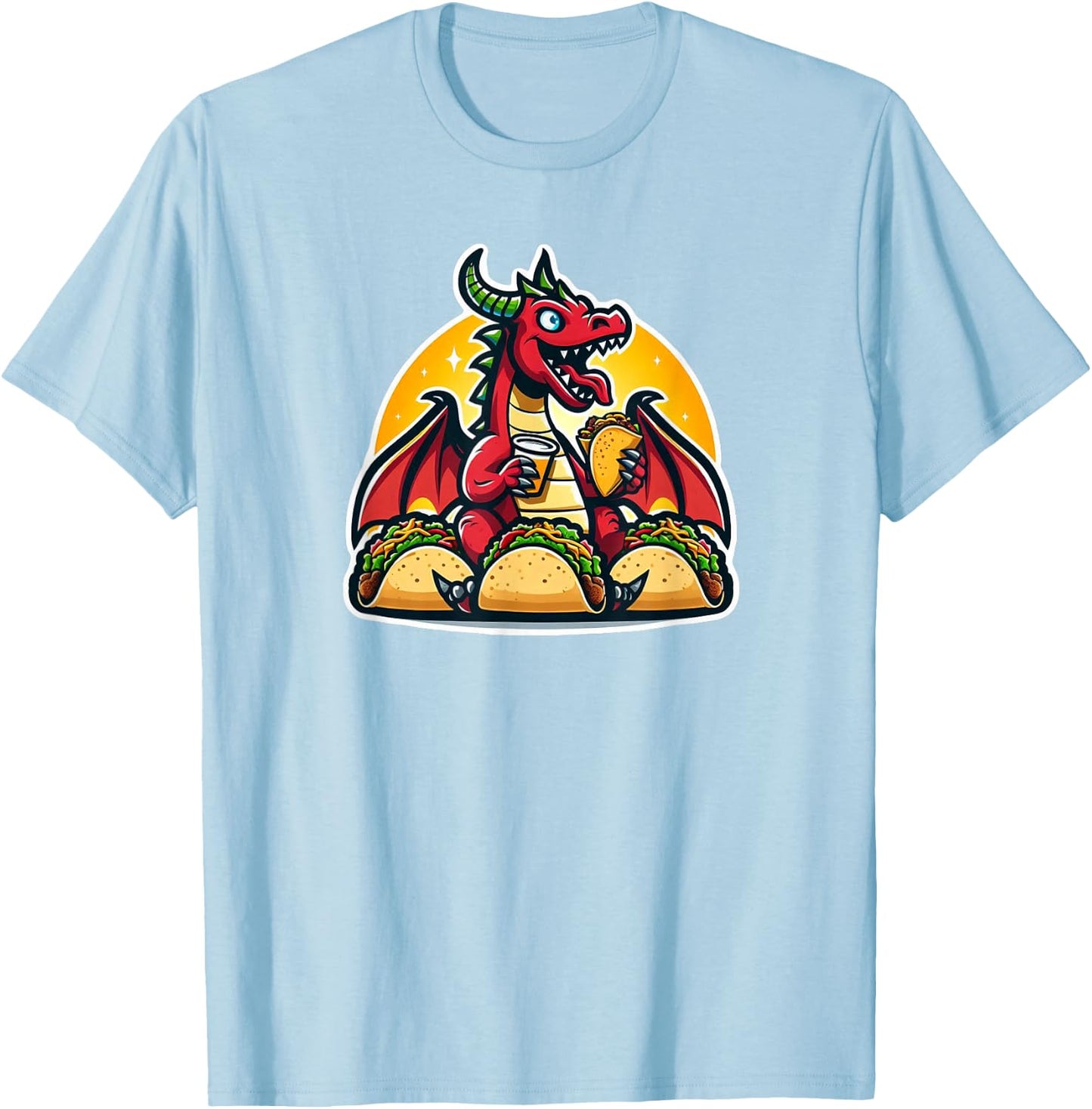 Dragon Loves Tacos T-Shirt - T-Shirt | Light Blue