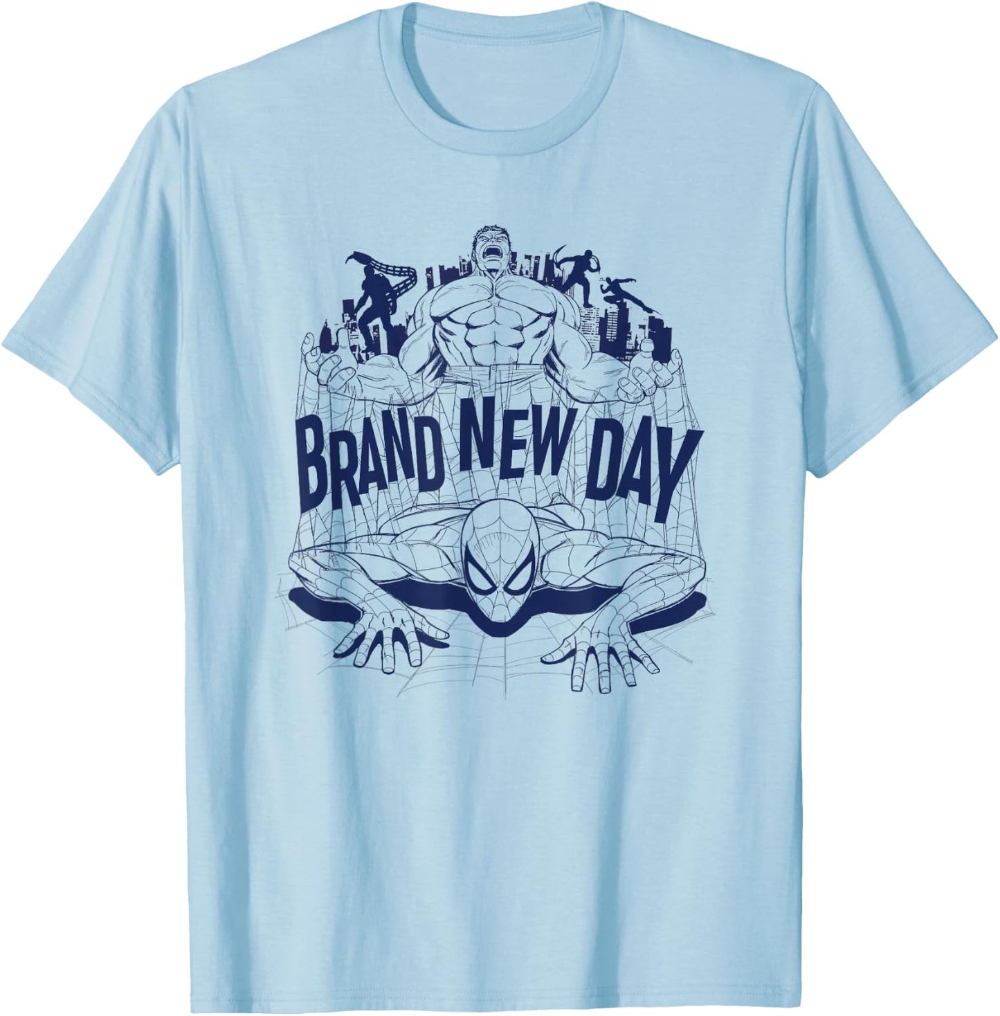 Marvel Studios Spider-Man: BND Movie 2026 Hulk & Villains T-Shirt - T-Shirt | Light Blue