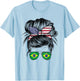 Half American Half Brazilian Girl USA Brazil Flag Patriot T-Shirt - T-Shirt | Light Blue