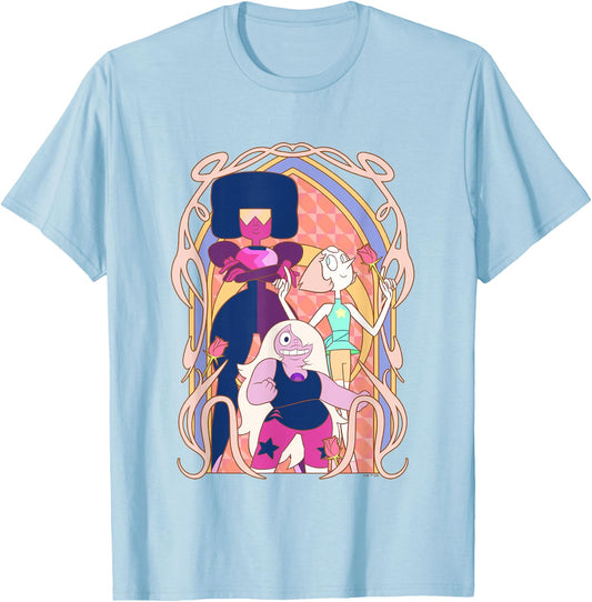 Steven Universe Crystal Gems Nouveau Portrait T-Shirt - T-Shirt | Light Blue