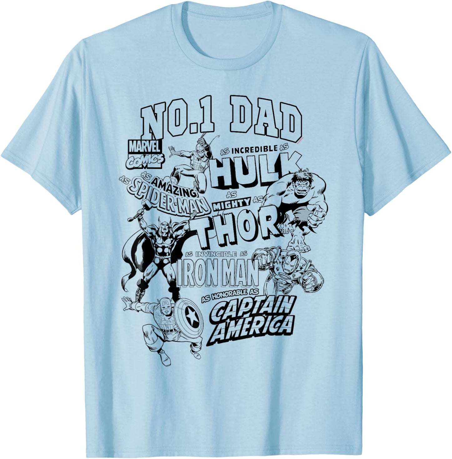 Avengers Dad Fête des pères T-Shirt - T-Shirt | Light Blue