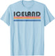 Vintage 1980s Style Iceland T-Shirt - T-Shirt | Light Blue