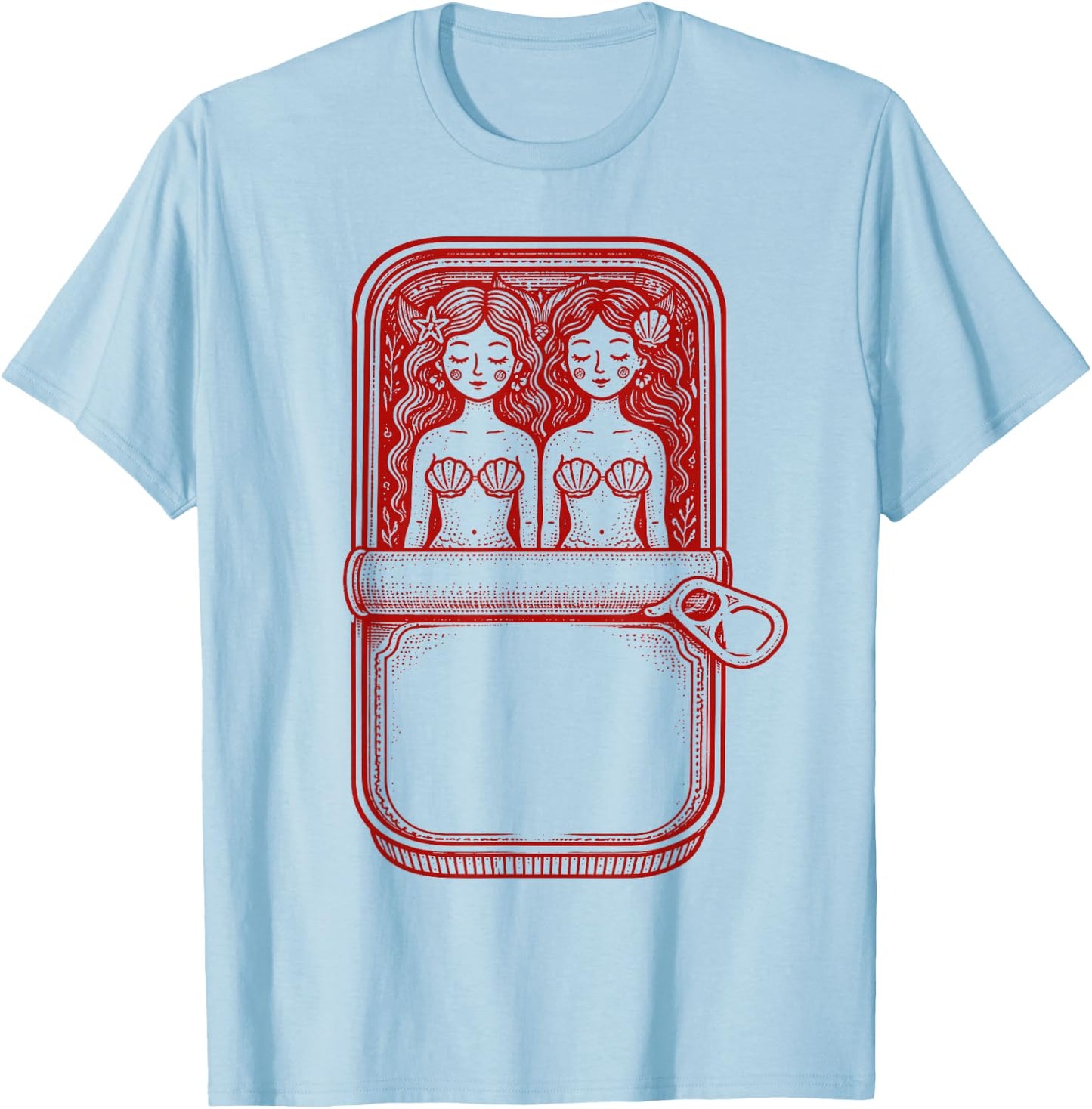 Sapphic Mermaid Lesbian Love Sapphic Subtle Fruity T-Shirt - T-Shirt | Light Blue