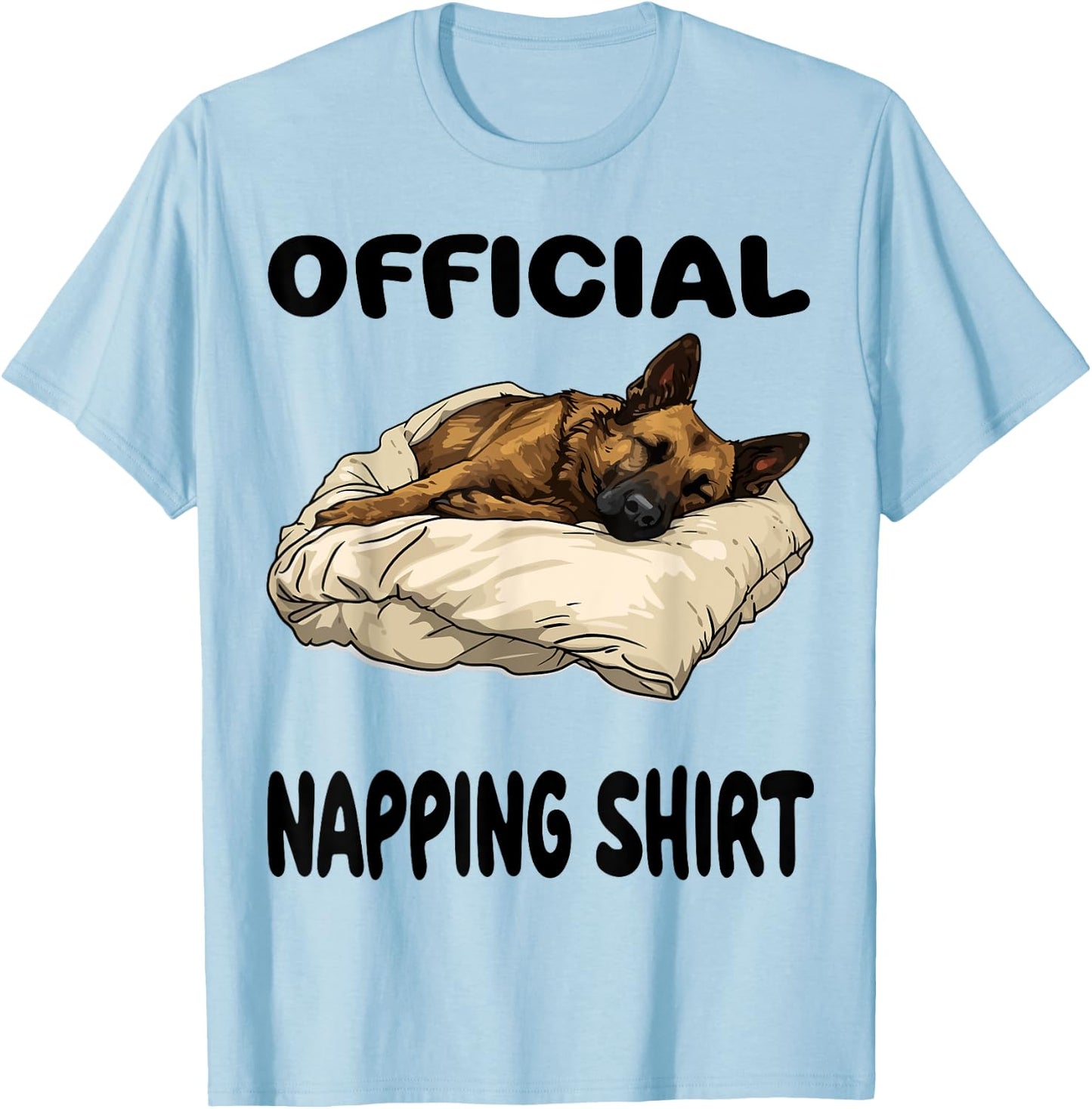 Dutch Shepherd Dog Official Napping shirt Pajamas Nightgown Men Women Kids T-Shirt - T-Shirt | Light Blue