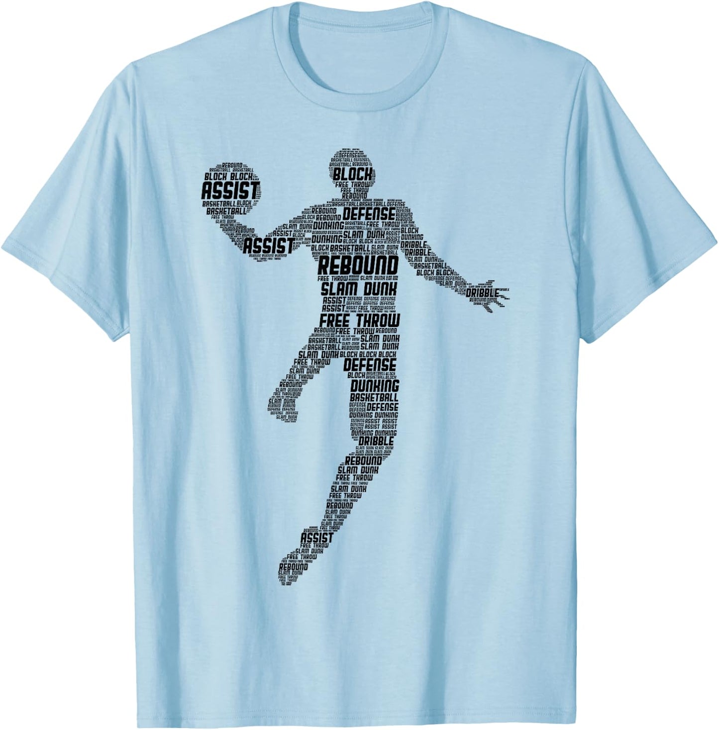 Basketball Basketball Boys' Men's Children's , White T-Shirt - T-Shirt | Light Blue