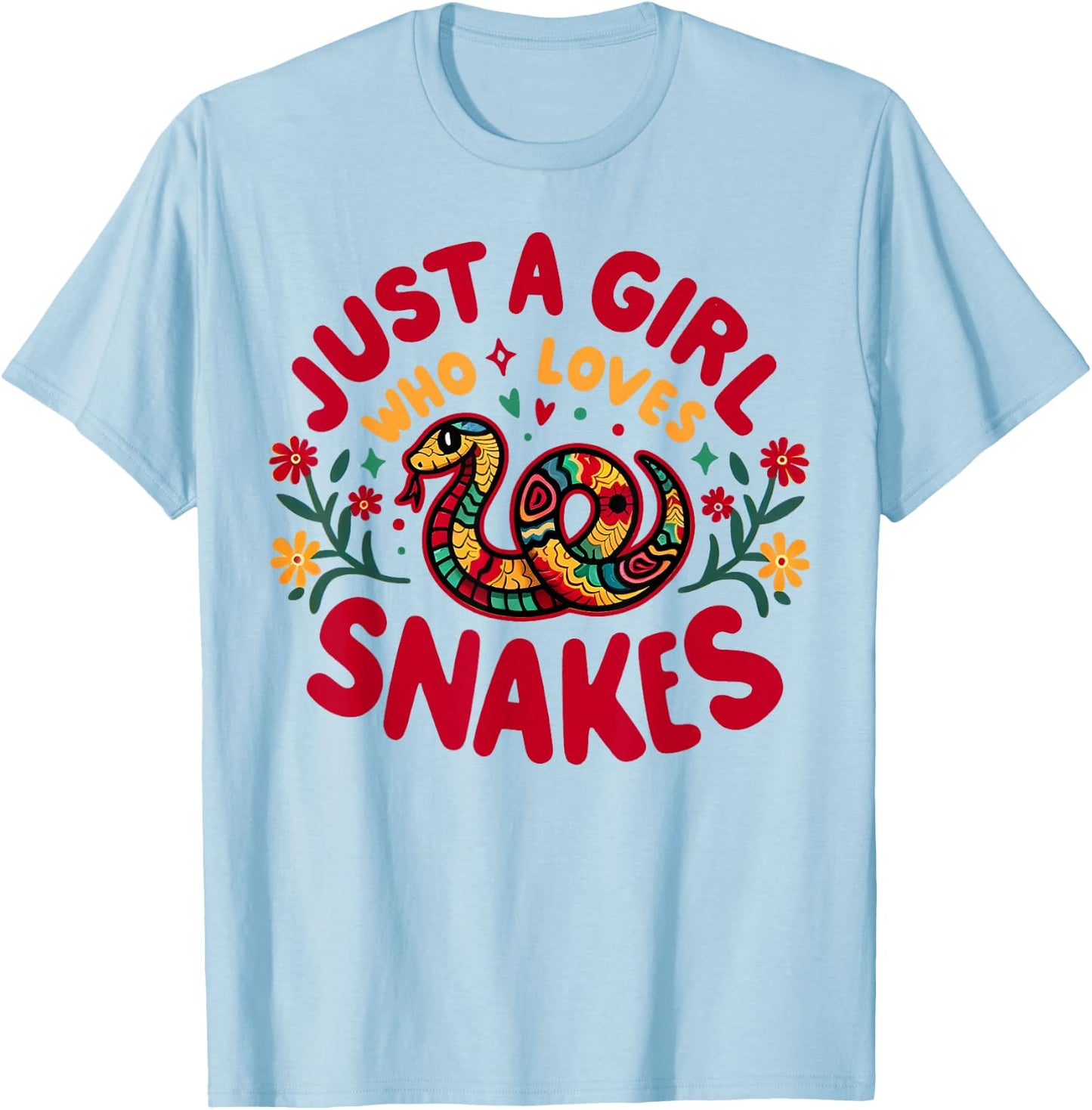 Snake Lover - Girl Loves Snakes - Woman Snake T-Shirt - T-Shirt | Light Blue