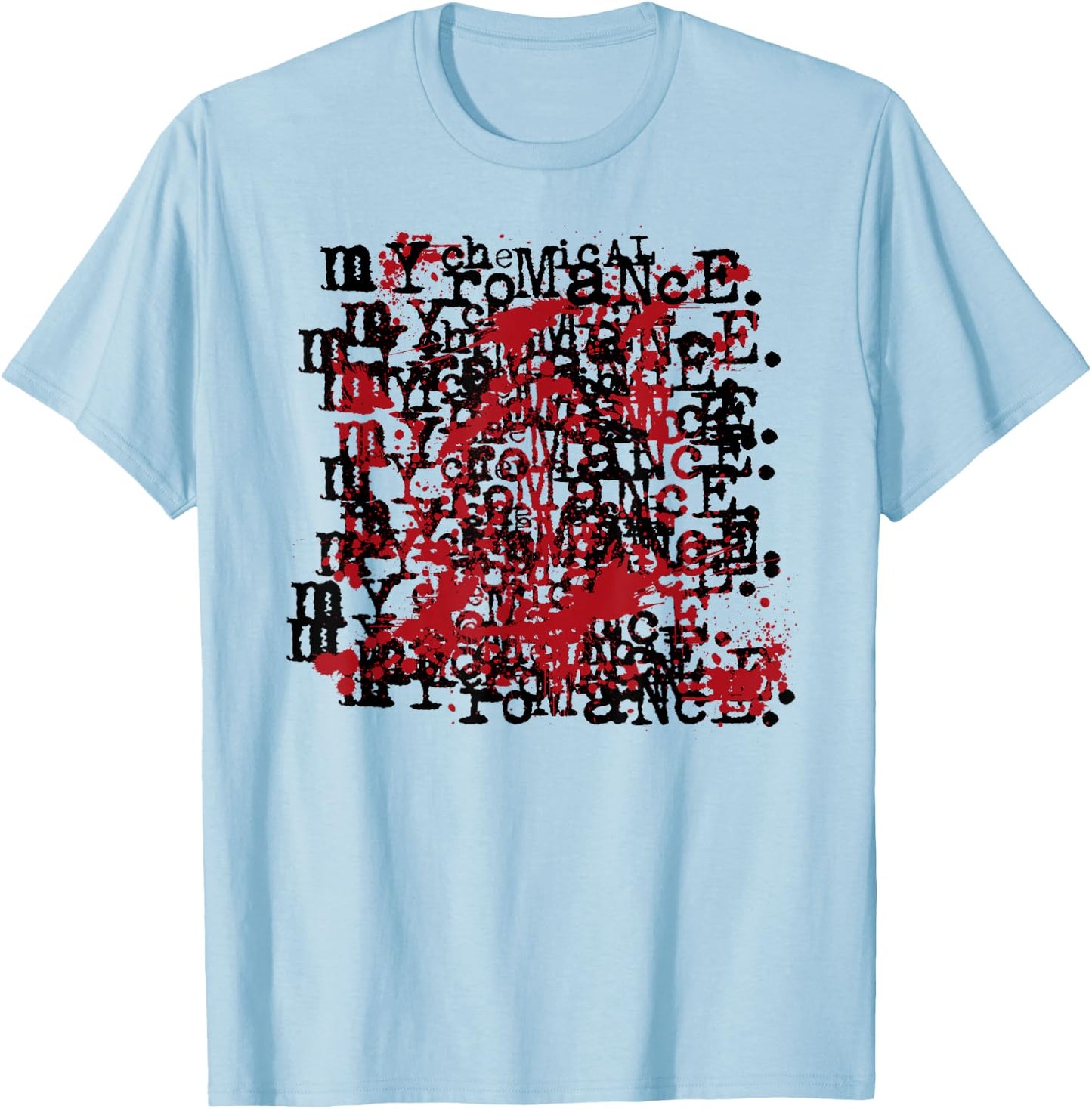 My Chemical Romance mit Revenge Logo On Repeat - Damen, Weiß, S, Kurzarm, Klassisch, -Erwachsene, Polyester 100% T-Shirt - T-Shirt | Light Blue