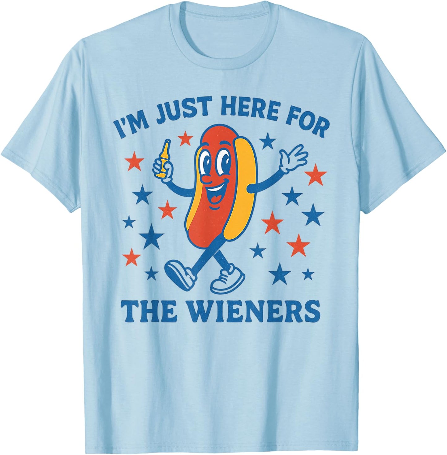 Im Only Here for the Wieners Design T-Shirt - T-Shirt | Light Blue