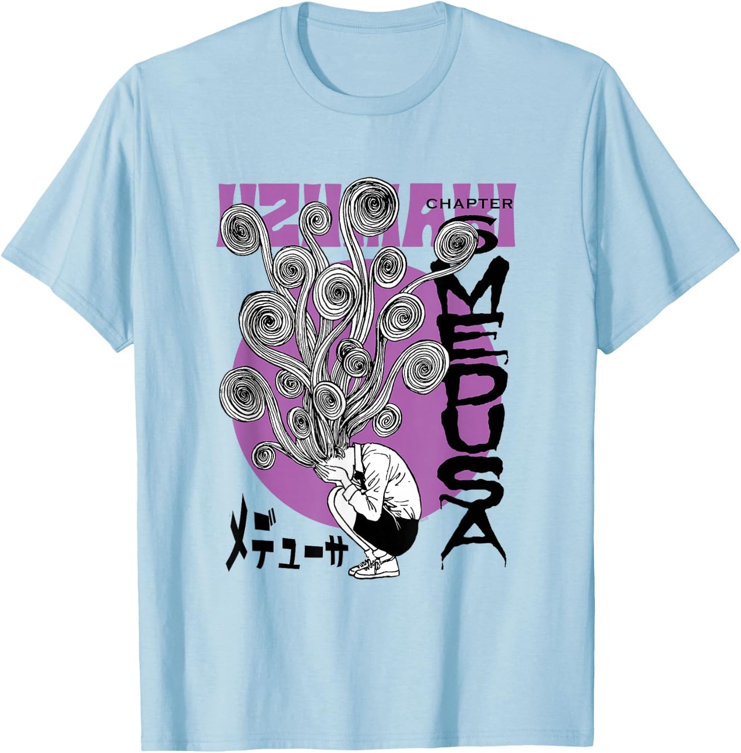 Uzumaki Spiral Hair T-Shirt - T-Shirt | Light Blue