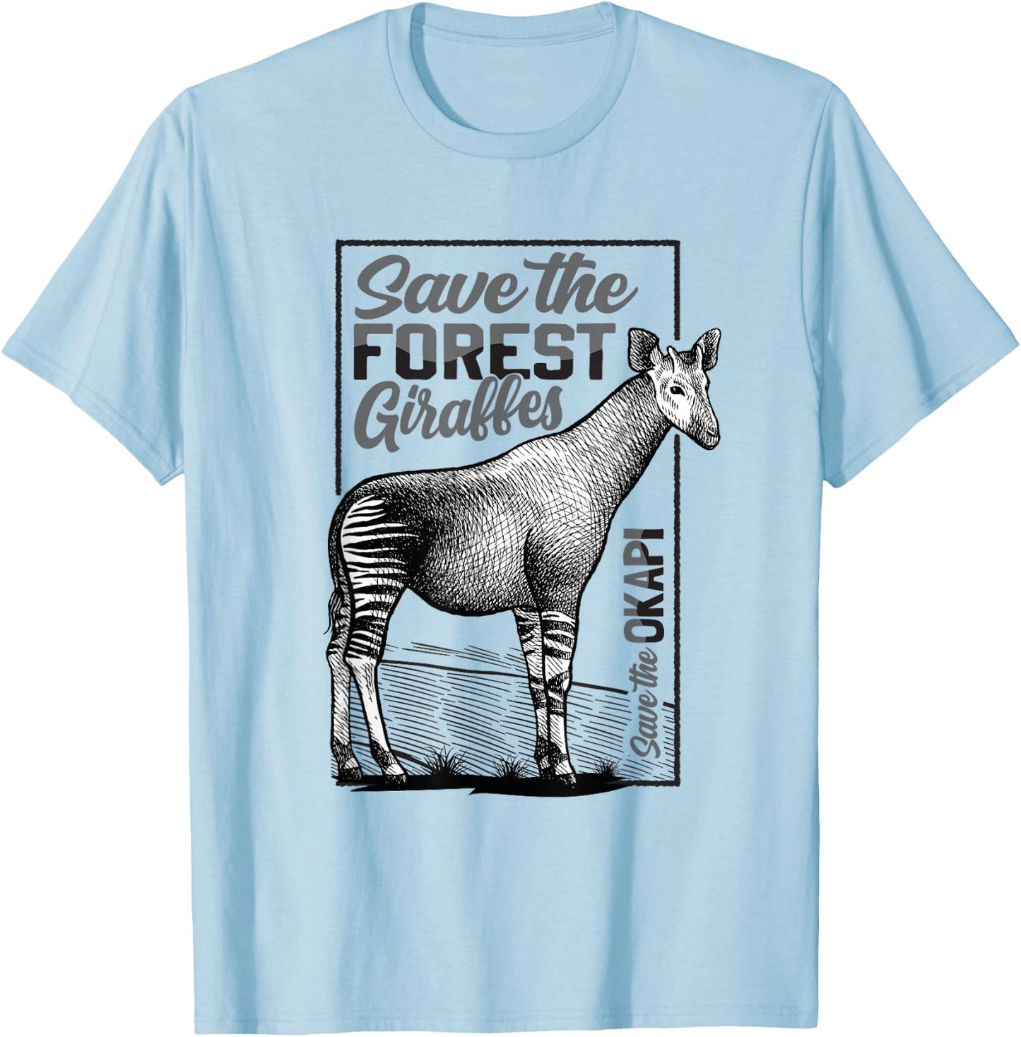 Okapi Zookeeper Save the Okapi - Okapi Lover T-Shirt - T-Shirt | Light Blue