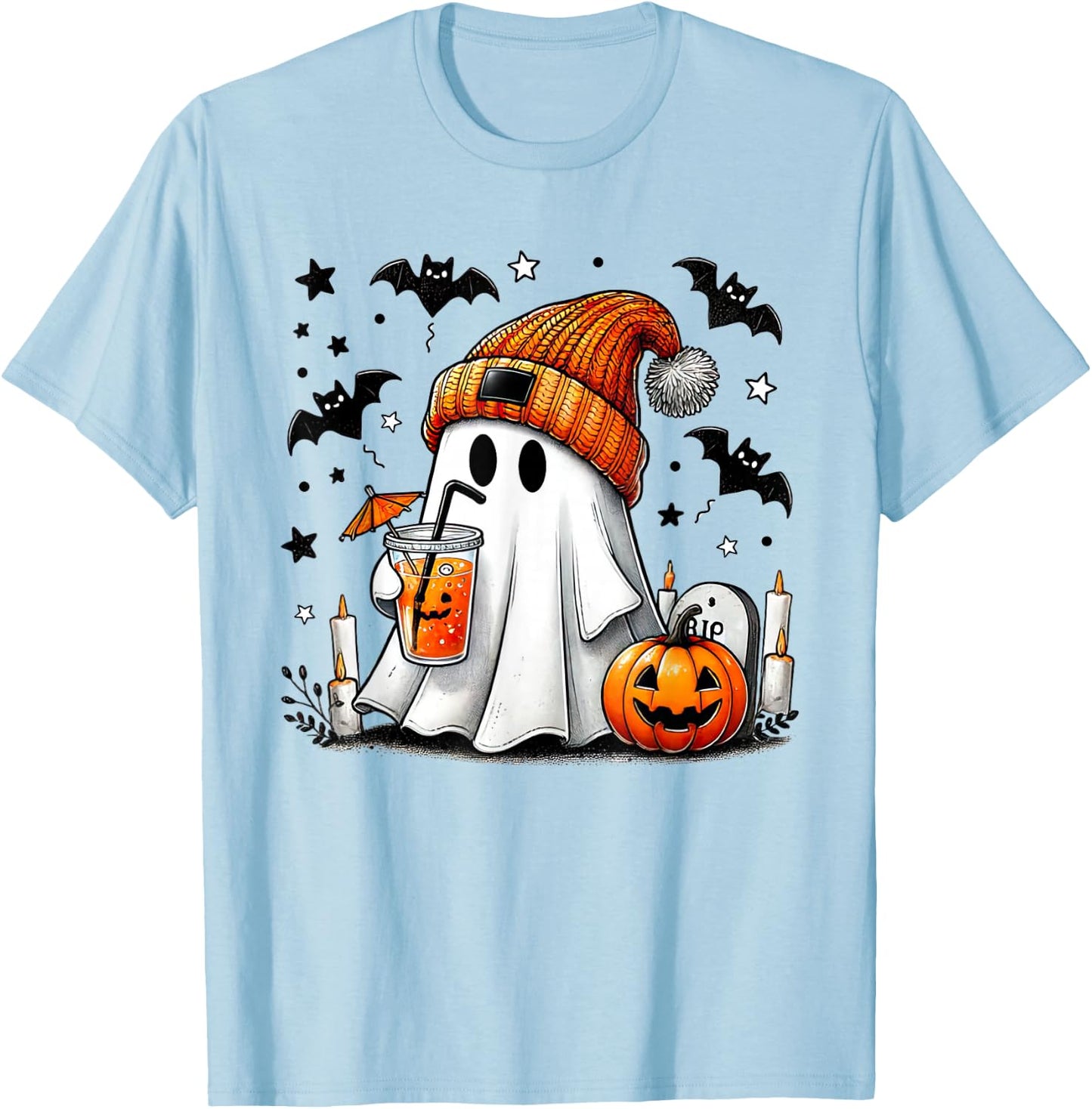 Café fantôme Halloween Boo T-Shirt - T-Shirt | Light Blue